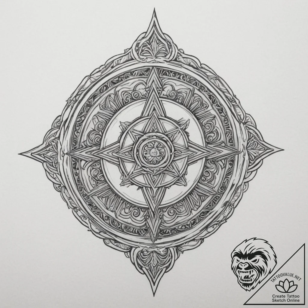 Tattoo sketch: a simple kolovrat amulet, desi... - tattoo sketch (№1755114001_0, 13.08.2025 19:40) — tattoovalue.net