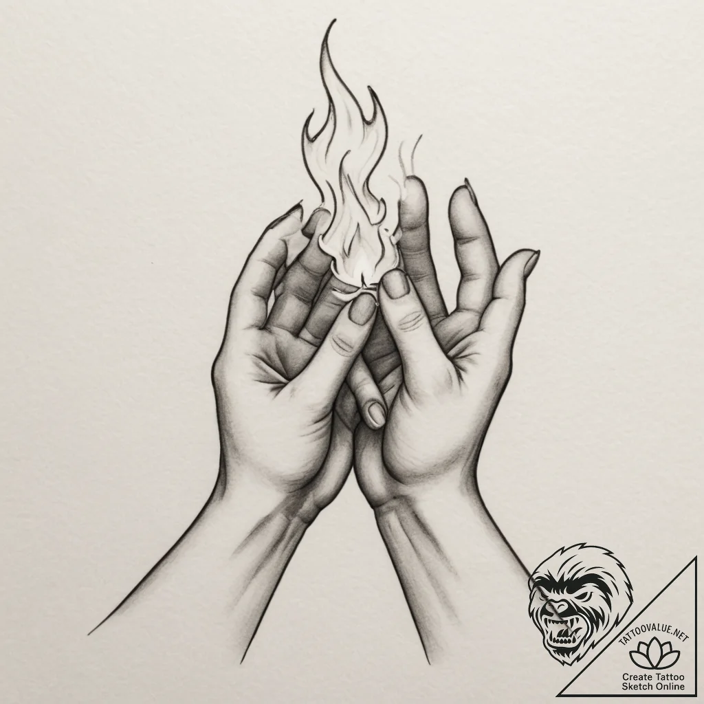 Tattoo design a pair of hands cupped together... - tattoo sketch (№1755114199_0, 13.08.2025 19:43) — tattoovalue.net