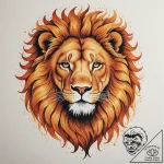 Tattoo sketch a majestic leo lion’s face, wit… – tattoo sketch (№1755114993_0, 13.08.2025 19:56) — tattoovalue.net