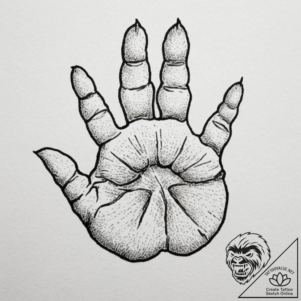 Cat's paws, artistic tattoo sketch, dotwork t... - tattoo sketch (№1755116991_0, 13.08.2025 20:29) — tattoovalue.net