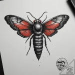A death’s-head hawkmoth, artistic tattoo sket… – tattoo sketch (№1755117588_0, 13.08.2025 20:39) — tattoovalue.net