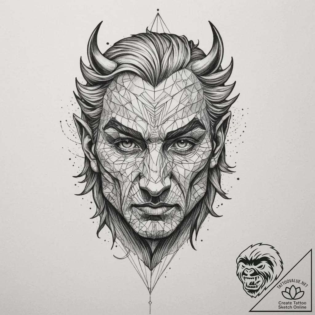 Beowulf, artistic tattoo sketch, dotwork tatt... - tattoo sketch (№1755117995_0, 13.08.2025 20:46) — tattoovalue.net