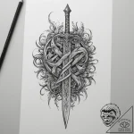 Tattoo design a set of runes glowing on a war… – tattoo sketch (№1755118194_0, 13.08.2025 20:49) — tattoovalue.net
