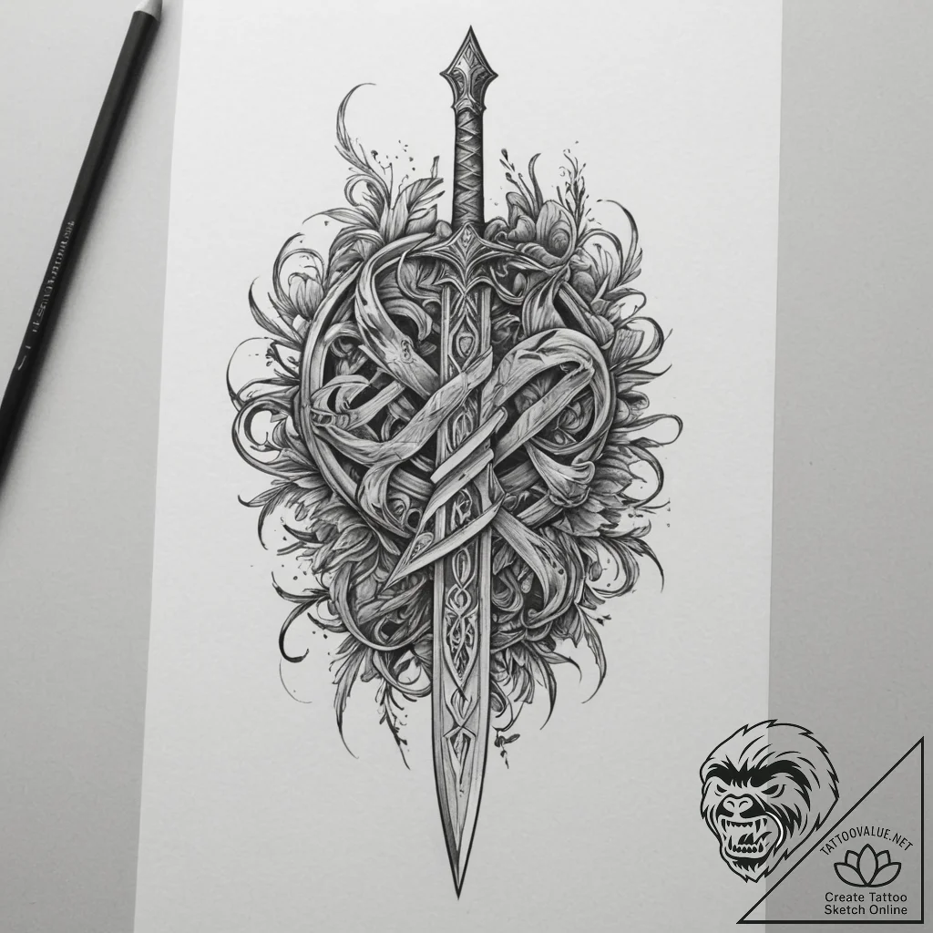 Tattoo design a set of runes glowing on a war... - tattoo sketch (№1755118194_0, 13.08.2025 20:49) — tattoovalue.net