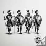 Tattoo sketch a silhouette of a roman legion… – tattoo sketch (№1755118799_0, 13.08.2025 20:59) — tattoovalue.net