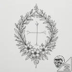 A minimalist tattoo design of the lunitsa sym… – tattoo sketch (№1755119799_0, 13.08.2025 21:16) — tattoovalue.net
