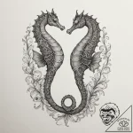 Tattoo sketch a pair of seahorses, their tail… – tattoo sketch (№1755120591_0, 13.08.2025 21:29) — tattoovalue.net