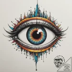 Cyborg eye, tattoo sketch design, vibrant col… – tattoo sketch (№1755120987_0, 13.08.2025 21:36) — tattoovalue.net