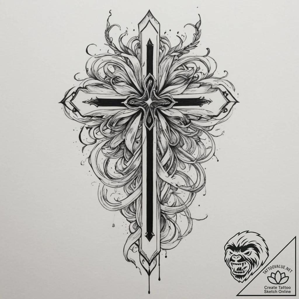 Tattoo design a subtle tribute ribbon integra... - tattoo sketch (№1755121588_0, 13.08.2025 21:46) — tattoovalue.net