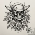 Pirate, ink illustration for tattoo, sepia to… – tattoo sketch (№1755123179_0, 13.08.2025 22:12) — tattoovalue.net