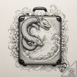 Tattoo sketch a tiny suitcase on one, a trave… – tattoo sketch (№1755123579_0, 13.08.2025 22:19) — tattoovalue.net