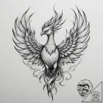 Tattoo sketch a phoenix rising from subtle fl… – tattoo sketch (№1755125784_0, 13.08.2025 22:56) — tattoovalue.net