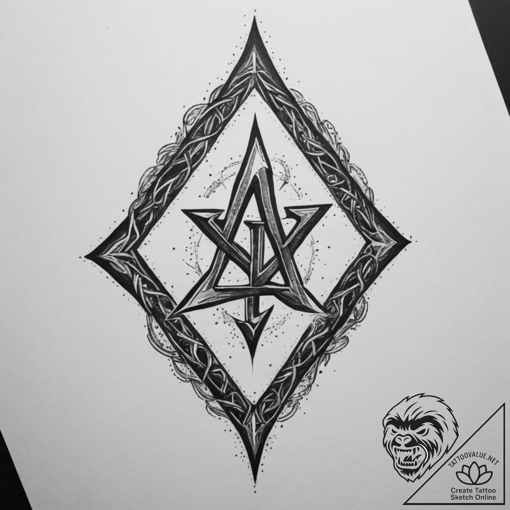 54. tattoo sketch: a rune appearing as if mag... - tattoo sketch (№1755126787_0, 13.08.2025 23:13) — tattoovalue.net