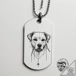 Tattoo design a dog tag with a subtle crack o… – tattoo sketch (№1755127792_0, 13.08.2025 23:29) — tattoovalue.net