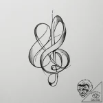 Tattoo sketch a musical note on one partner,… – tattoo sketch (№1755128392_0, 13.08.2025 23:39) — tattoovalue.net