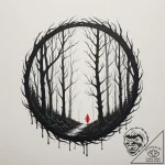 Tattoo design a forest silhouette with an eer… – tattoo sketch (№1755130406_0, 14.08.2025 00:13) — tattoovalue.net