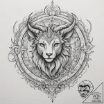 Tattoo design a zodiac animal with a combinat… – tattoo sketch (№1755130805_0, 14.08.2025 00:20) — tattoovalue.net