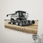 A shot of a farmer driving a combine harveste… – tattoo sketch (№1755131201_0, 14.08.2025 00:26) — tattoovalue.net