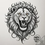 Tattoo sketch a lion roaring after a successf… – tattoo sketch (№1755131408_0, 14.08.2025 00:30) — tattoovalue.net