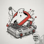 A ghostbusters ghost trap, tattoo line art, o… – tattoo sketch (№1755131814_0, 14.08.2025 00:36) — tattoovalue.net