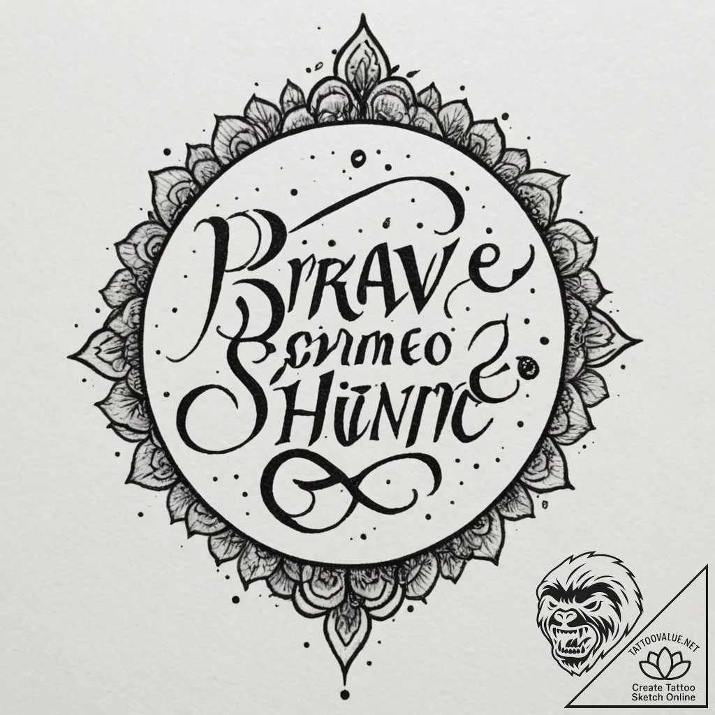 Tattoo sketch a single, empowering word (e.g.... - tattoo sketch (№1755132613_0, 14.08.2025 00:50) — tattoovalue.net