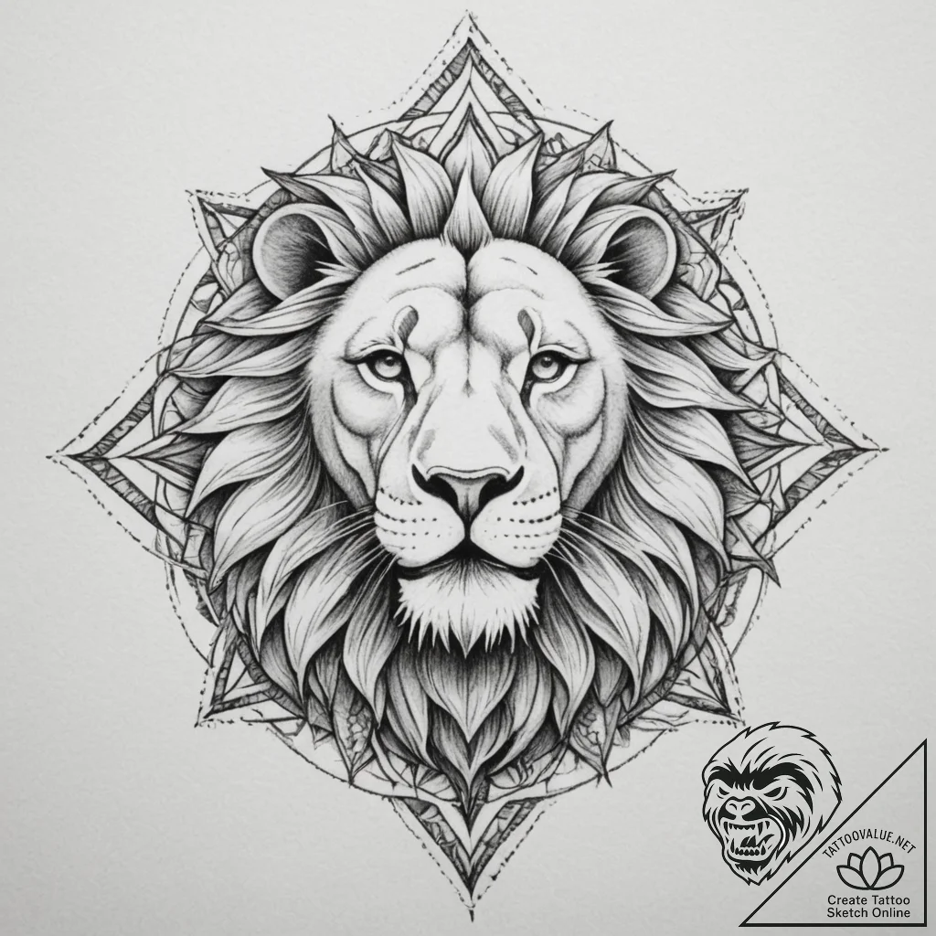 Tattoo design a stylized lion's roar or a bir... - tattoo sketch (№1755134213_0, 14.08.2025 01:16) — tattoovalue.net