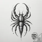 Tattoo design a scorpio scorpion, part blackw… – tattoo sketch (№1755134413_0, 14.08.2025 01:20) — tattoovalue.net