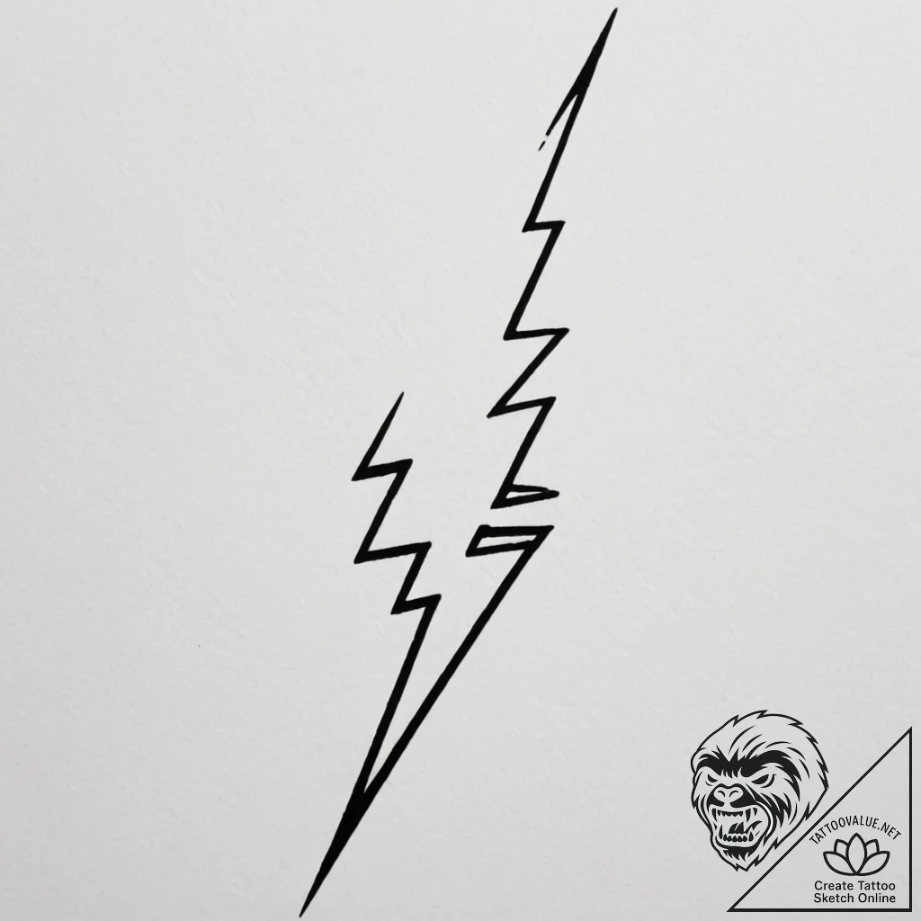 Tattoo sketch a lightning bolt striking a sol... - tattoo sketch (№1755134615_0, 14.08.2025 01:23) — tattoovalue.net