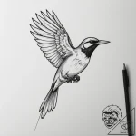 Tattoo design a small, clean outline of a bir… – tattoo sketch (№1755135015_0, 14.08.2025 01:30) — tattoovalue.net