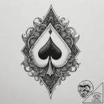 Spades card suit, tattoo sketch design, black… – tattoo sketch (№1755135214_0, 14.08.2025 01:33) — tattoovalue.net