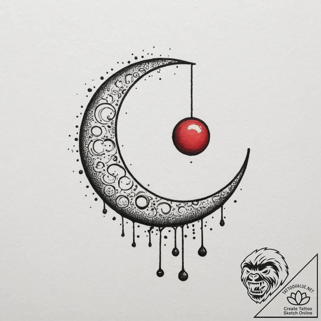 Tattoo sketch a moon phase where each phase i... - tattoo sketch (№1755136019_0, 14.08.2025 01:46) — tattoovalue.net