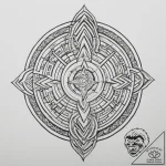 132. tattoo design: a “klad” rune with intric… – tattoo sketch (№1755136418_0, 14.08.2025 01:53) — tattoovalue.net