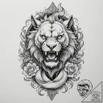 Tattoo sketch a leo lion with the “strength”… – tattoo sketch (№1755137019_0, 14.08.2025 02:03) — tattoovalue.net