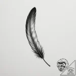 A single raven feather – tattoo sketch (№1755137622_0, 14.08.2025 02:13) — tattoovalue.net
