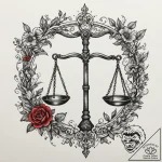 Tattoo sketch libra’s scales, intricately det… – tattoo sketch (№1755137820_0, 14.08.2025 02:17) — tattoovalue.net