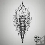 Tattoo design a stylized torch, symbolizing g… – tattoo sketch (№1755138222_0, 14.08.2025 02:23) — tattoovalue.net