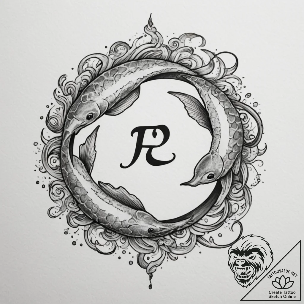 Tattoo sketch a dynamic word for the zodiac s... - tattoo sketch (№1755139031_0, 14.08.2025 02:37) — tattoovalue.net