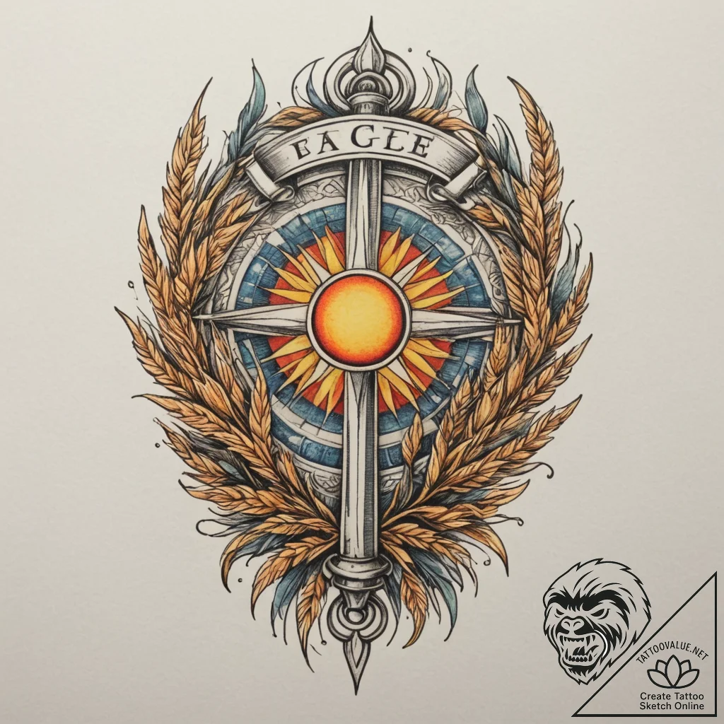 Tattoo sketch: an ornamental design featuring... - tattoo sketch (№1755139627_0, 14.08.2025 02:47) — tattoovalue.net