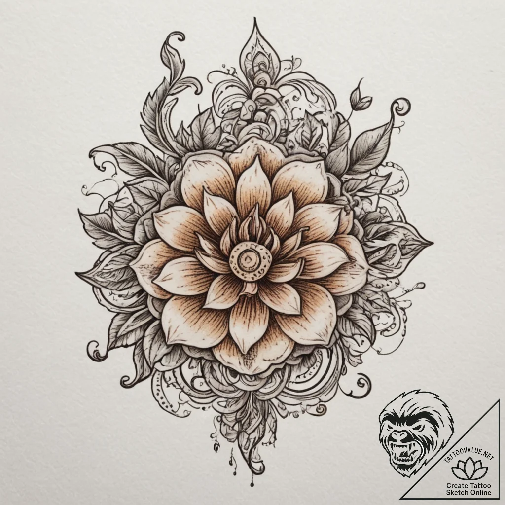 Tattoo design a delicate, intricate embroider... - tattoo sketch (№1755139831_0, 14.08.2025 02:50) — tattoovalue.net