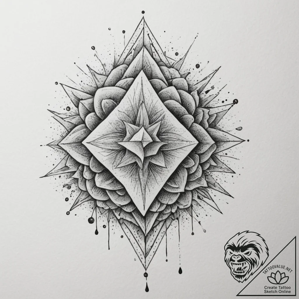 Tattoo design a fluid, abstract representatio... - tattoo sketch (№1755141043_0, 14.08.2025 03:10) — tattoovalue.net
