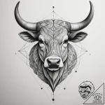Tattoo design a taurus bull in neo-traditiona… – tattoo sketch (№1755141242_0, 14.08.2025 03:14) — tattoovalue.net