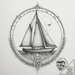 Tattoo sketch a small, stylized sailboat on a… – tattoo sketch (№1755141842_0, 14.08.2025 03:24) — tattoovalue.net