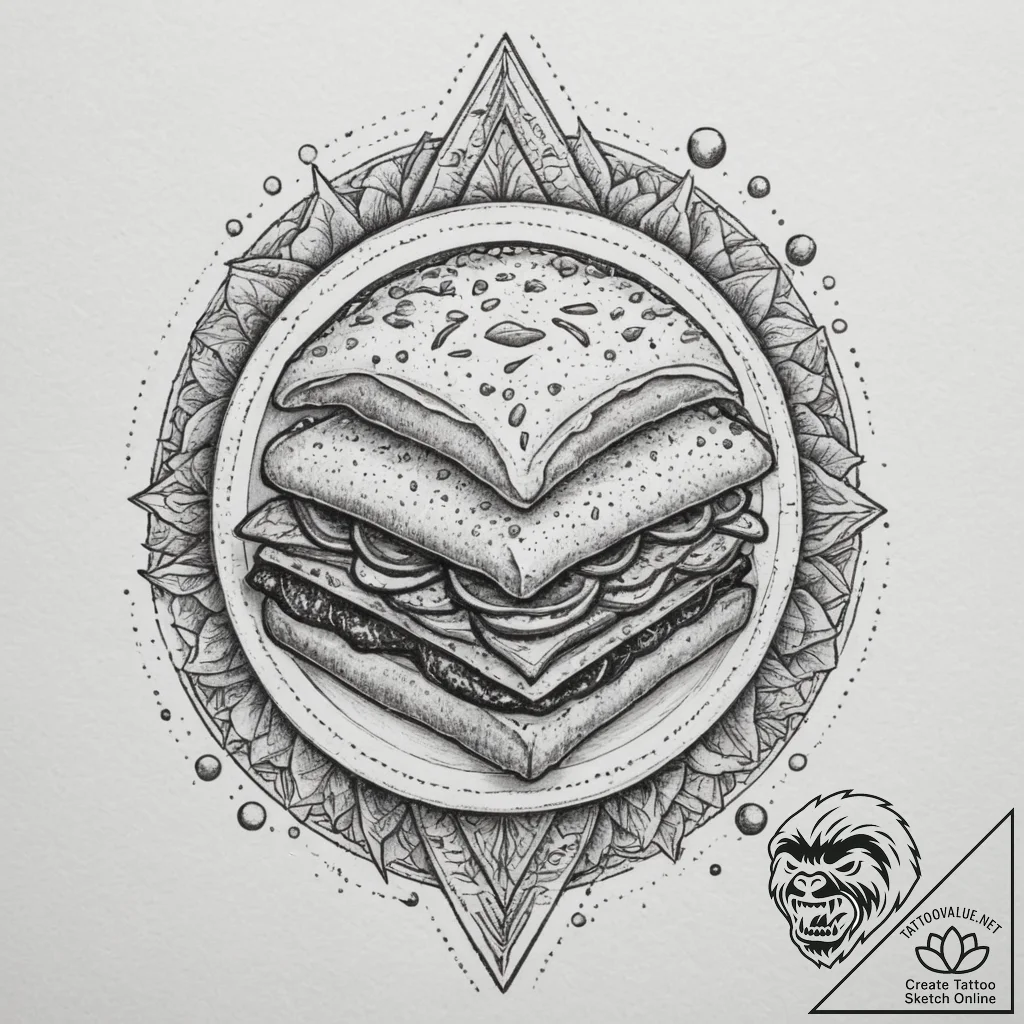 Food & drink, ink illustration for tattoo, do... - tattoo sketch (№1755142242_0, 14.08.2025 03:30) — tattoovalue.net