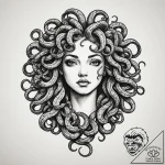 Medusa (full figure, not just the head), tatt… – tattoo sketch (№1755142443_0, 14.08.2025 03:34) — tattoovalue.net