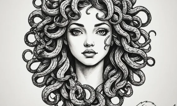 Medusa (full figure, not just the head), tatt... - tattoo sketch (№1755142443_0, 14.08.2025 03:34) — tattoovalue.net