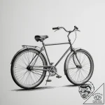 A beautifully restored vintage bicycle leanin… – tattoo sketch (№1755142847_0, 14.08.2025 03:40) — tattoovalue.net