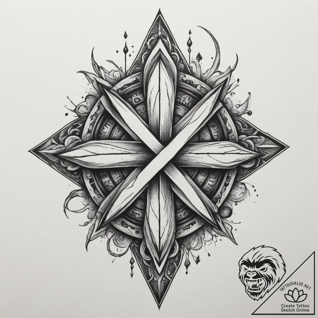 77. tattoo design: a "sila" rune with subtle... - tattoo sketch (№1755143048_0, 14.08.2025 03:44) — tattoovalue.net