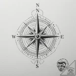 Tattoo sketch a compass whose needle always p… – tattoo sketch (№1755143247_0, 14.08.2025 03:47) — tattoovalue.net
