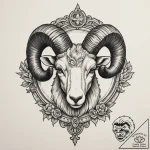Tattoo sketch an aries ram’s horn subtly curv… – tattoo sketch (№1755143647_0, 14.08.2025 03:54) — tattoovalue.net
