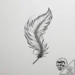 Tattoo design a feather transforming into a b… – tattoo sketch (№1755144257_0, 14.08.2025 04:04) — tattoovalue.net